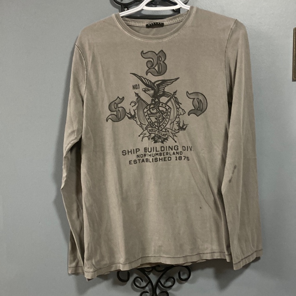 Sisley grey long sleeve t shirt